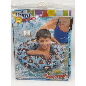The Big Stink 32-Inch Swim Ring For Kids Aqua Splash Poop Emoji Print Ages 4+ Po